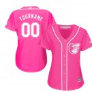 Women's Baltimore Orioles Custom Name Pink Baseball Fashion Jersey