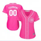 Women's Chicago Cubs Custom Name Pink Baseball Fashion Jersey