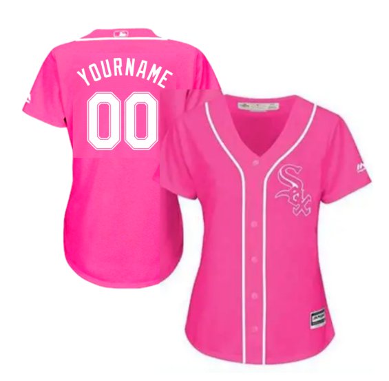 Women's Chicago White Sox Custom Name Pink Baseball Fashion Jersey