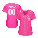 Women's Colorado Rockies Custom Name Pink Baseball Fashion Jersey
