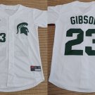 Men's Michigan State Spartans #23 Kirk Gibson White Team Logo College Baseball Game Jersey