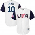 Men's 2017 World USA Player #10 Chipper Jones Jersey White