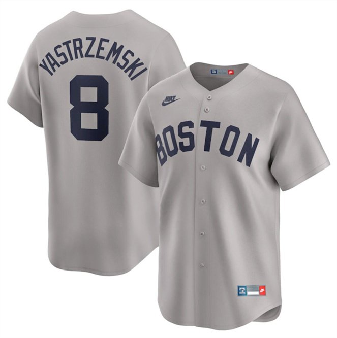 Men's Boston Red Sox #8 Carl Yastrzemski Gray Cooperstown Collection Jersey