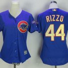 Women's Chicago Cubs #44 Anthony Rizzo Royal Blue World Series Champions Jersey