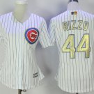 Women's Chicago Cubs #44 Anthony Rizzo White World Series Champions Gold Jersey