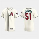 ARI Retired Player #51 Randy Johnson Home Cream Vapor Jersey