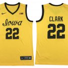 Men's Iowa Hawkeyes #22 Caitlin Clark Gold Stitched Basketball Jersey