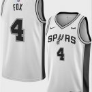 Men's San Antonio Spurs #4 De'Aaron Fox White Association Edition Stitched Basketball Jersey