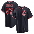 Cleveland Guardians #57 Shane Bieber Navy 2025 Alternate Limited Jersey