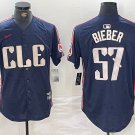 Cleveland Guardians #22 Shane Bieber Navy City Connect Limited Jersey