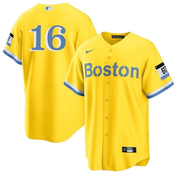Boston Red Sox #16 Jarren Duran Gold City Connect Stitched Baseball Jersey