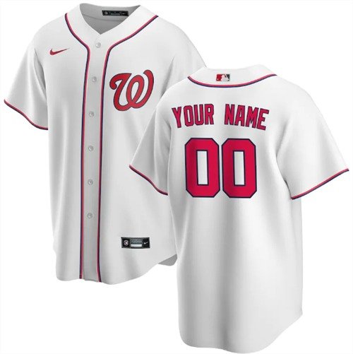 Washington Nationals Custom Name Baseball Jersey White