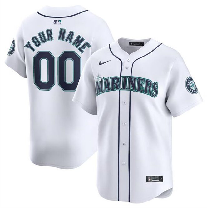 Any Size Seattle Mariners Custom Name 2024 Home Baseball Jersey White
