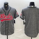 Men's Cincinnati Reds Blank Grey Gridiron Cool Base Stitched Baseball Jersey