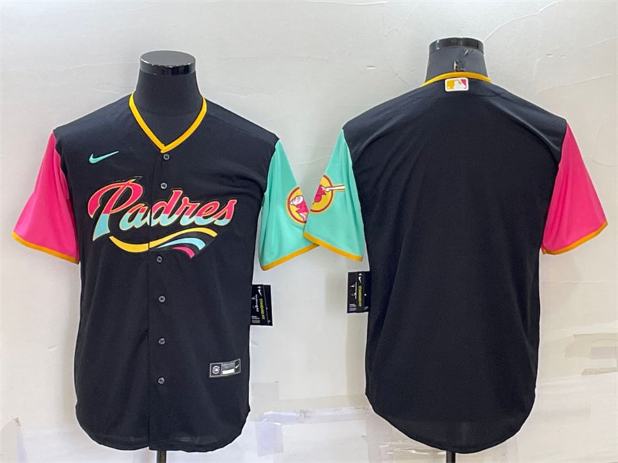 Men's San Diego Padres Blank Black City Connect Cool Base Stitched Jersey