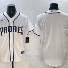 Men's San Diego Padres Blank White Cool Base Stitched Baseball Jersey
