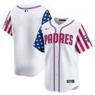 Men's San Diego Padres Blank White 2024 Independence Day Stitched Baseball Jersey
