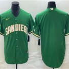 Men's San Diego Padres Blank Green Cool Base Stitched Baseball Jersey