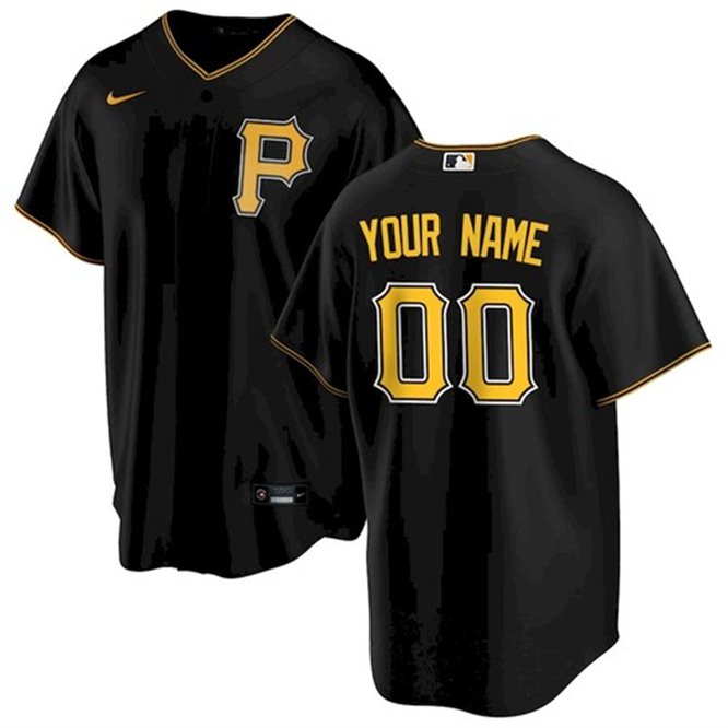 Any Size Pittsburgh Pirates Custom Baseball Jersey Black