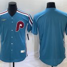 Men's PHI Blank Blue Cooperstown Throwback Cool Base Jersey