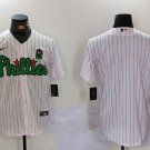 Men's Philadelphia Phillies Blank White Green Cool Base Stitched Jersey