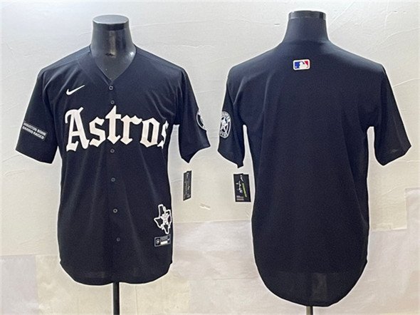 Men's Houston Astros Blank Black Gothic 'Houston Born Barrio Raised' Limited Jersey