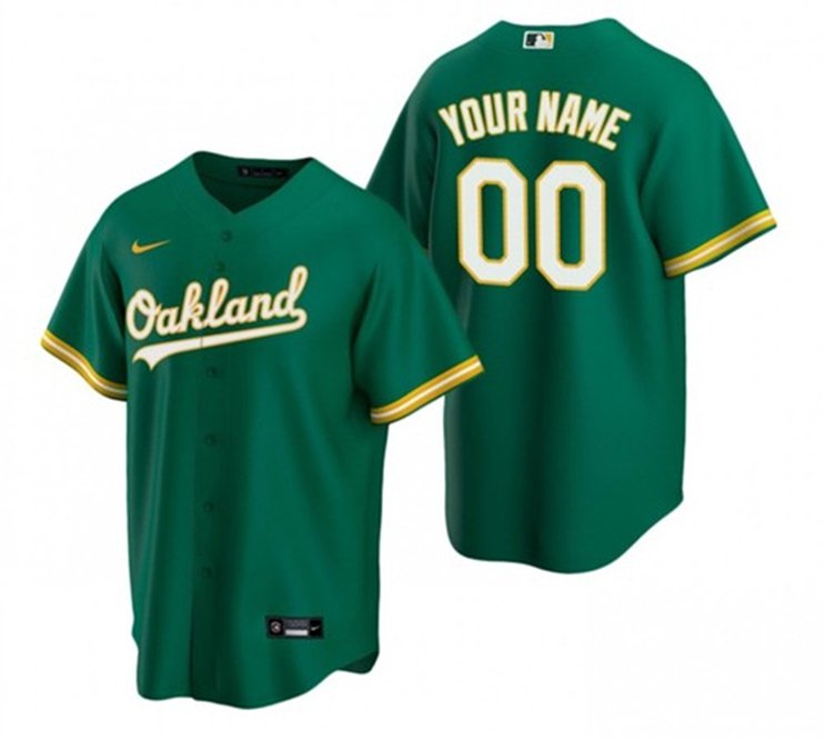 Any Size Oakland Athletics Custom Baseball Jersey Green