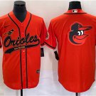 Men's Baltimore Orioles Orange Team Big Logo Blank Cool Base Stitched Jersey