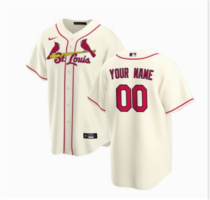 Any Size St. Louis Cardinals Custom Baseball Jersey Cream