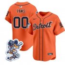 Detroit Tigers Custom Name Orange Paws Patch Limited Jersey