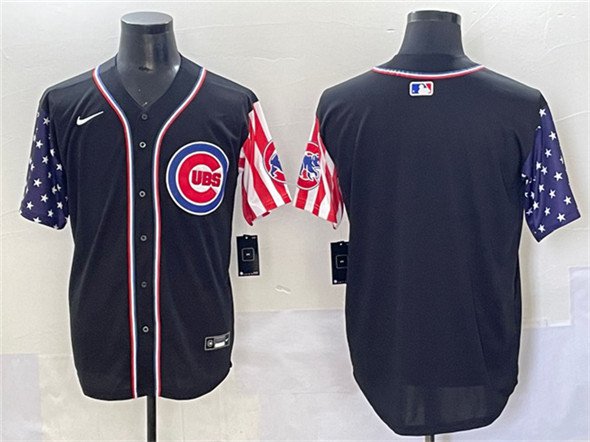 Men's Chicago Cubs Blank Black 2025 Independence Day Vapor Premier Limited Jersey