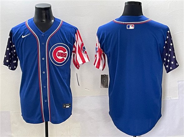 Men's Chicago Cubs Blank Royal 2025 Independence Day Vapor Premier Limited Stitched Jersey