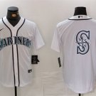 Men's Seattle Mariners White Team Big Logo Cool Base Stitched jersey