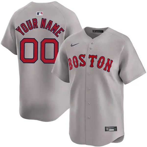 Any Size Boston Red Sox Nike Custom Baseball Jersey Gray