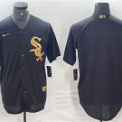 Men's Chicago White Sox Blank Black Gold Cool Base Stitched Jersey