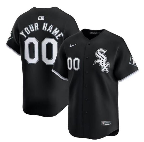 Any Size Chicago White Sox Custom Cool Baseball Jersey Black