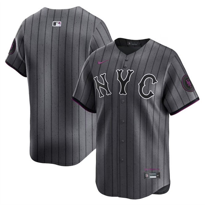 Any Size New York Mets Blank Nike Graphite 2024 City Connect Limited Jersey