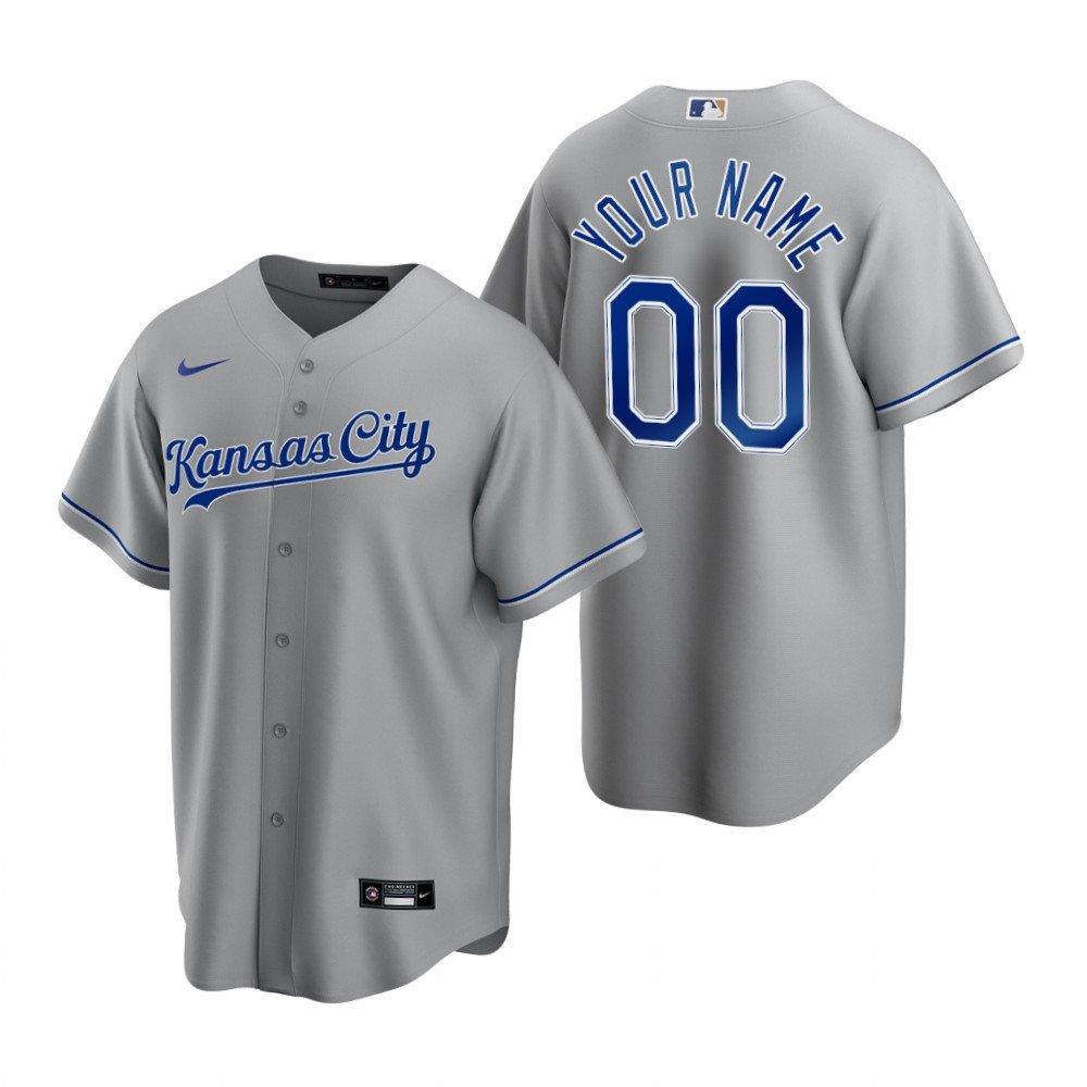 Kansas City Royals Custom Gray Cool Baseball Jersey