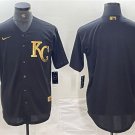 Men's Kansas City Royals Blank Black Cool Base Stitched Jersey