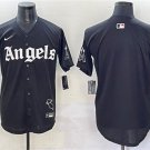 Men's Los Angeles Angels Blank Black 'Gothic Halo Edition' Vapor Limited Stitched Baseball Jersey