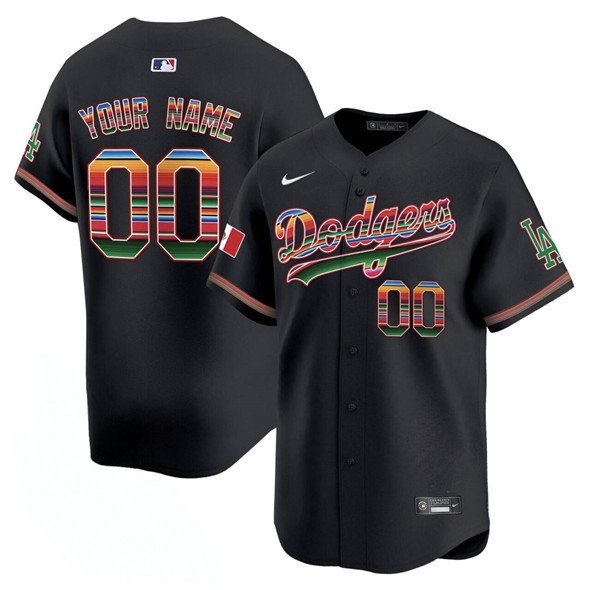 Los Angeles Dodgers Active Player Custom Black Mexico Premier Limited Stitched Jersey