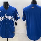 Men's Los Angeles Dodgers Blank Blue 2025 LA Gothic Style With Fernando Patch Jersey