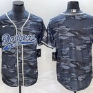 Men's Los Angeles Dodgers Blank Gray Camo Cool Base With Patch Baseball Jersey