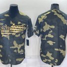 Men's Dodgers Blank Camouflage USA Flag Baseball Jersey