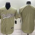 Men's Los Angeles Dodgers Blank Cream Pinstripe Stitched Cool Base Nike Jersey