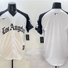Men's Los Angeles Dodgers Blank Team Big Logo White Black Mexico 2025 LA Jersey
