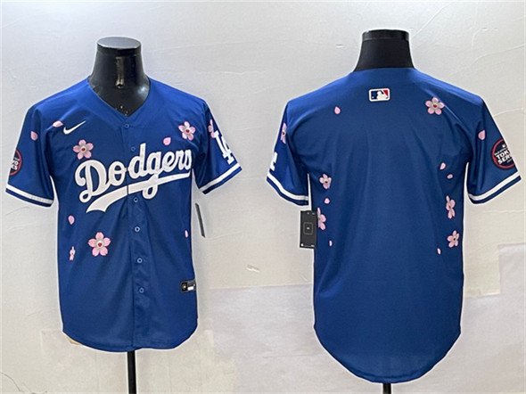 Men's Los Angeles Dodgers Blank Royal 2025 Tokyo Series Limited Stitched Jersey