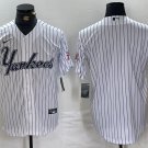 Men's New York Yankees Blank White Pinstripe Fashion Cool Base Jersey