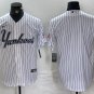 Men's New York Yankees Blank White Pinstripe Fashion Cool Base Jersey