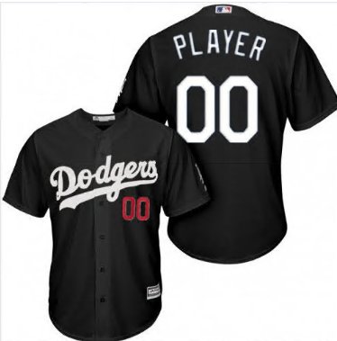 Los Angeles Dodgers Custom Cool Baseball Stitched Jersey Black